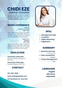 Blue And White Modern CV Resume 1