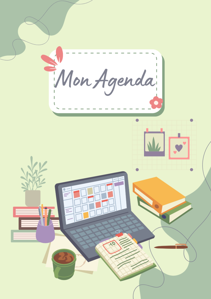 Green Simple Aesthetic Agenda Cover